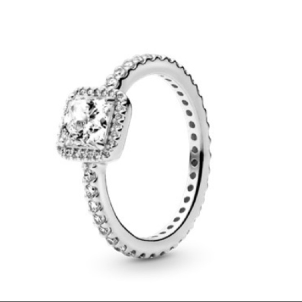 Pandora Princess Cut Halo Ring - Silver